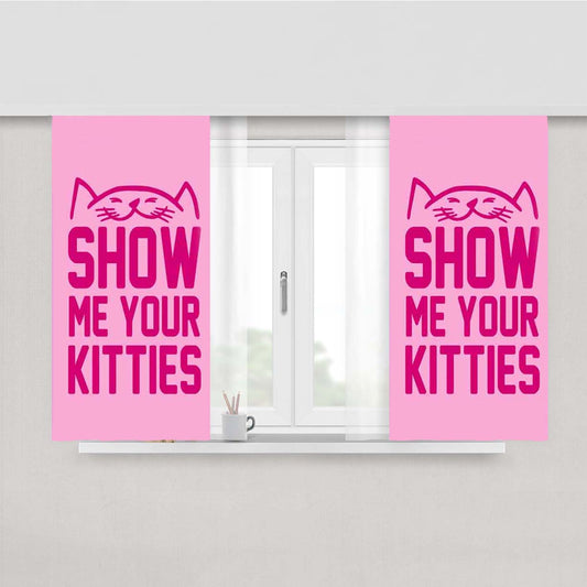 Show Me Your Kitties Peach Skin Window Curtains