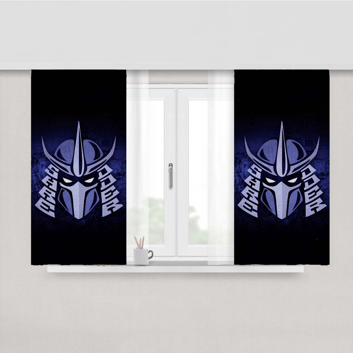 Shredder Teenage Mutant Ninja Turtles Peach Skin Window Curtains
