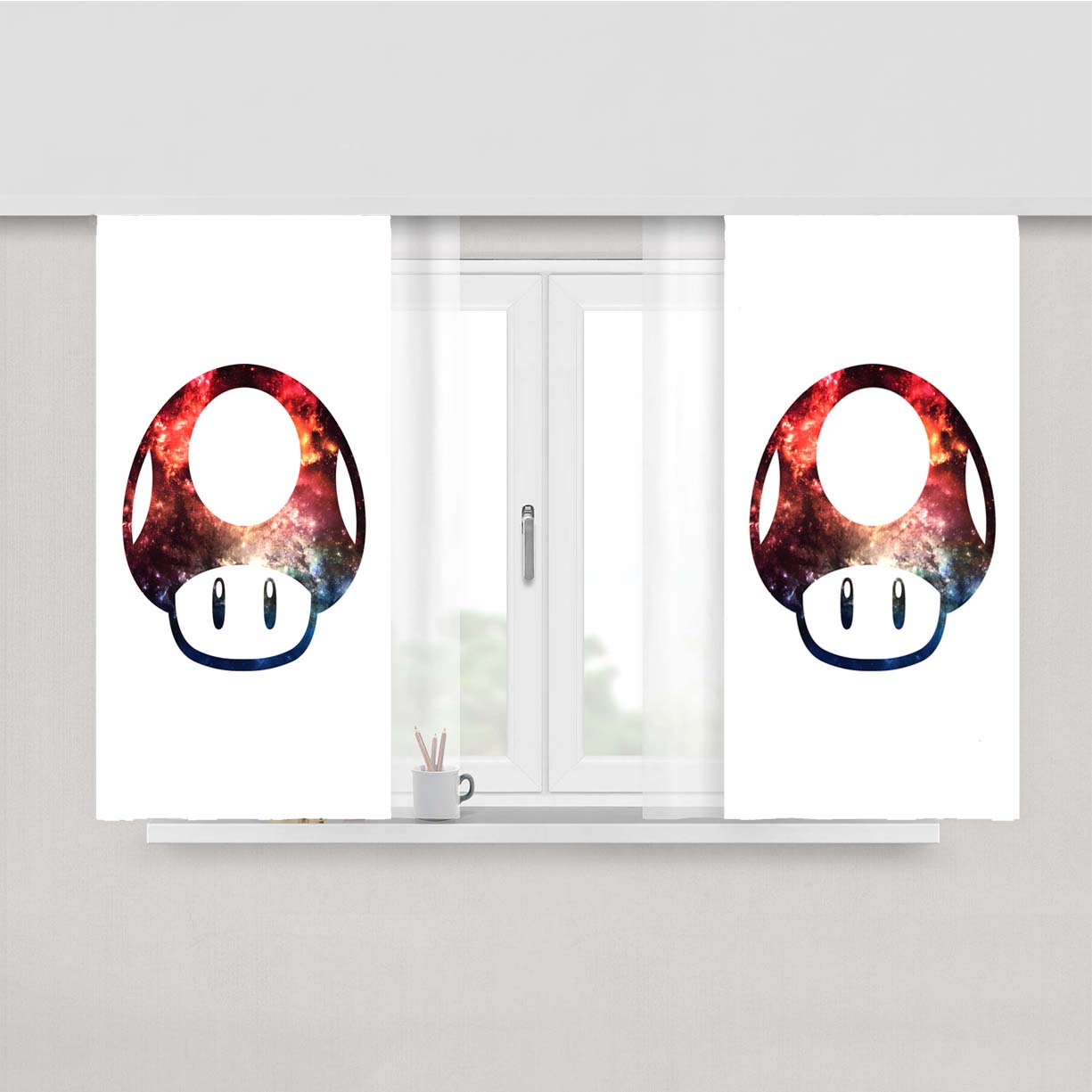 Shroom Peach Skin Window Curtains