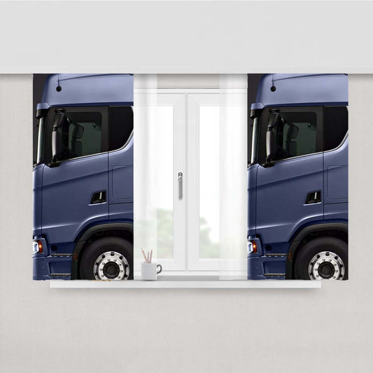 Side Blue Scania Truck S730 Peach Skin Window Curtains