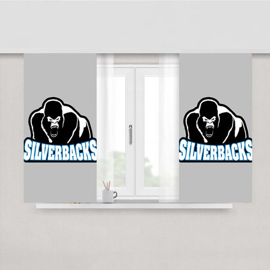 Silverback Baseball Logo Gray Peach Skin Window Curtains