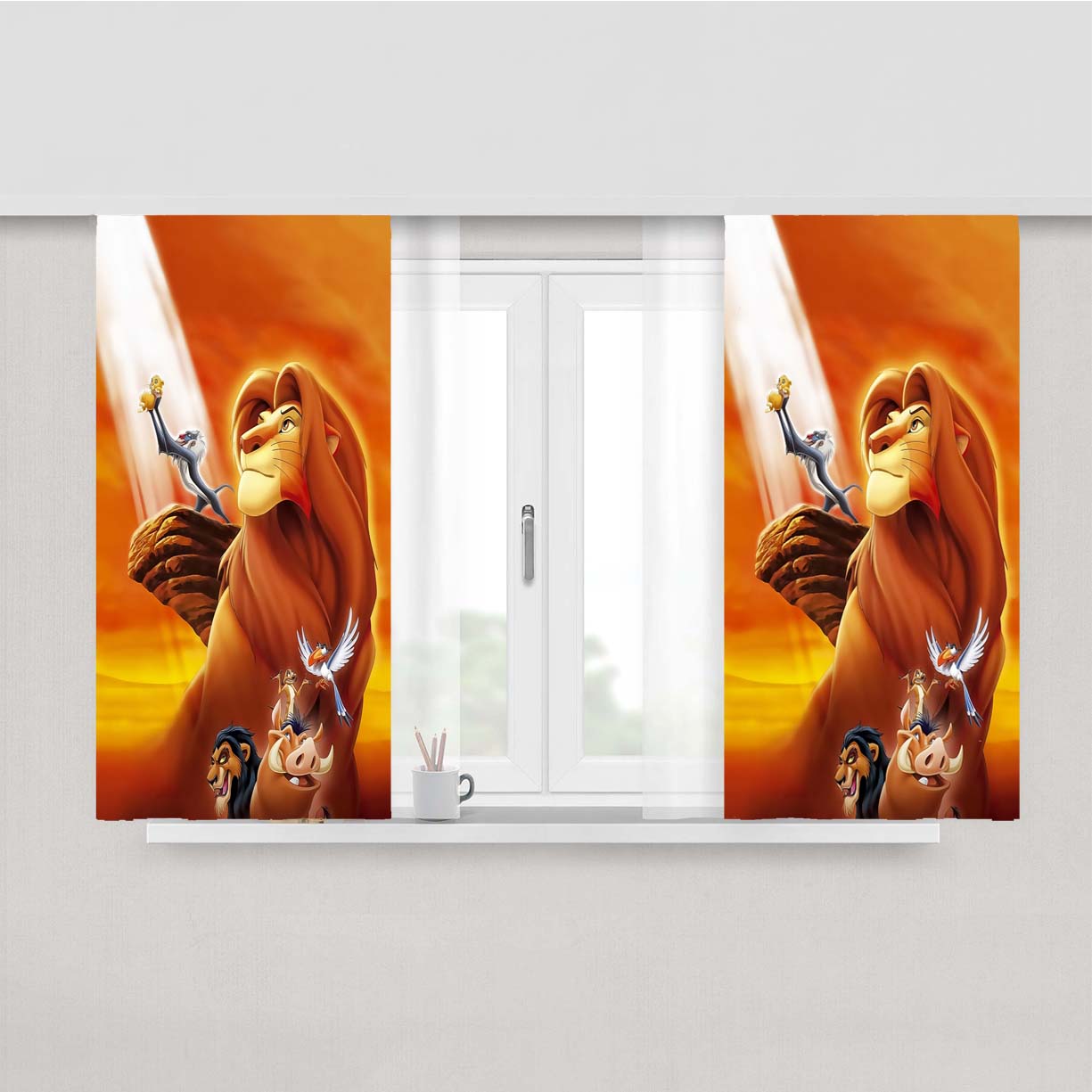 Simba The Lion King Peach Skin Window Curtains