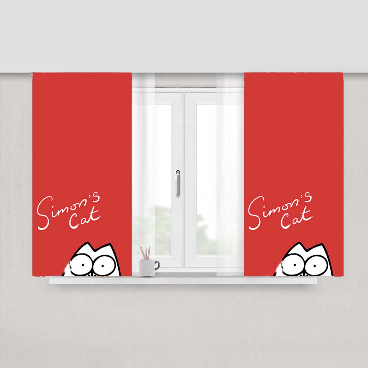 Simon'S Cat Peach Skin Window Curtains