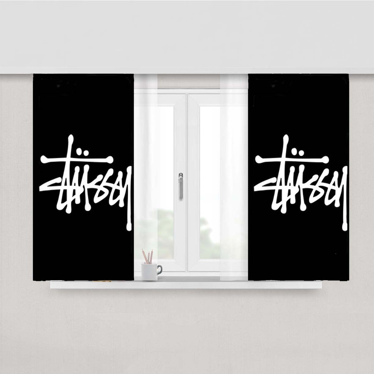 Simple Design Stussy Peach Skin Window Curtains