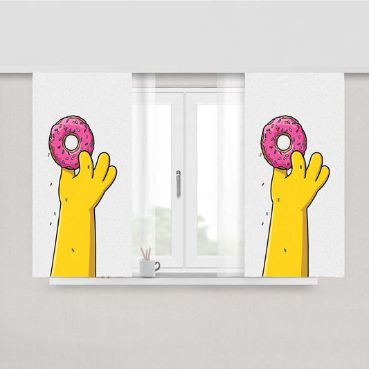 Simpsons Loves Donut Doughnut Peach Skin Window Curtains