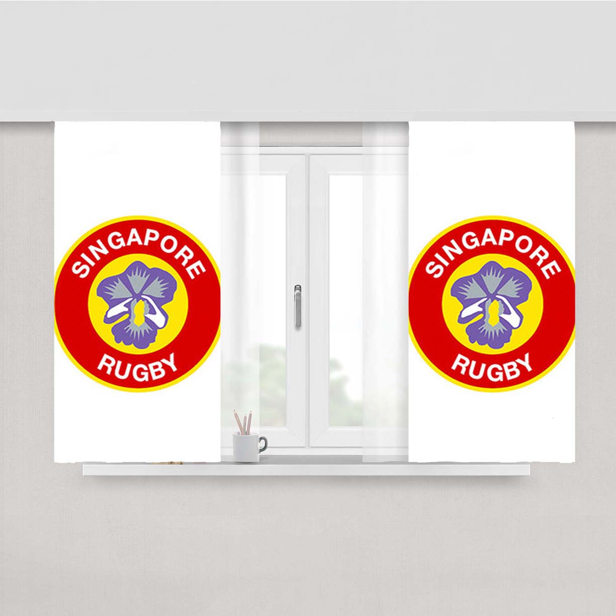Singapore Rugby Peach Skin Window Curtains