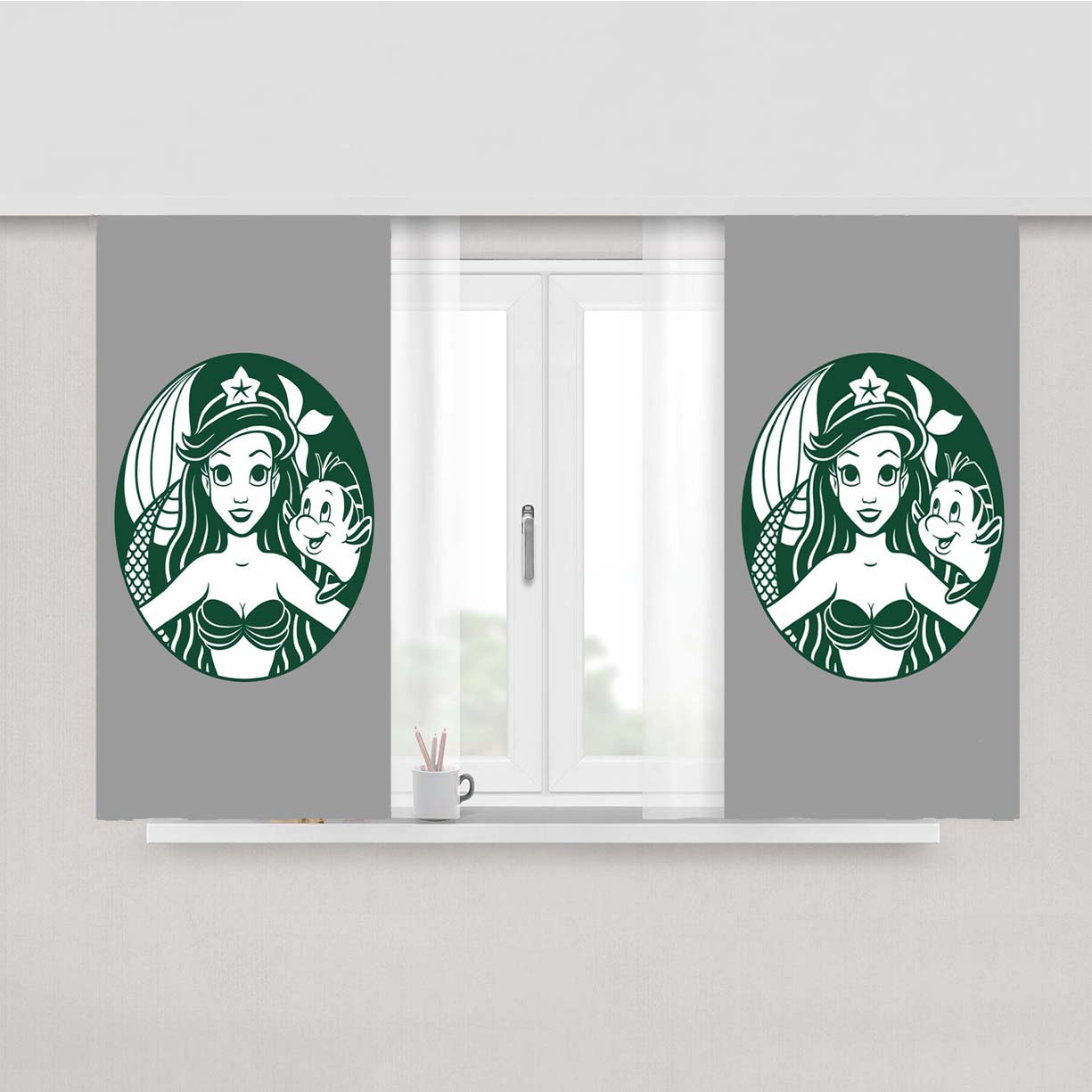 Sirenbucks By Ellador Peach Skin Window Curtains