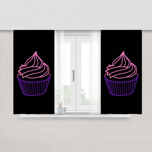 Sixty Cupcake Logo Peach Skin Window Curtains