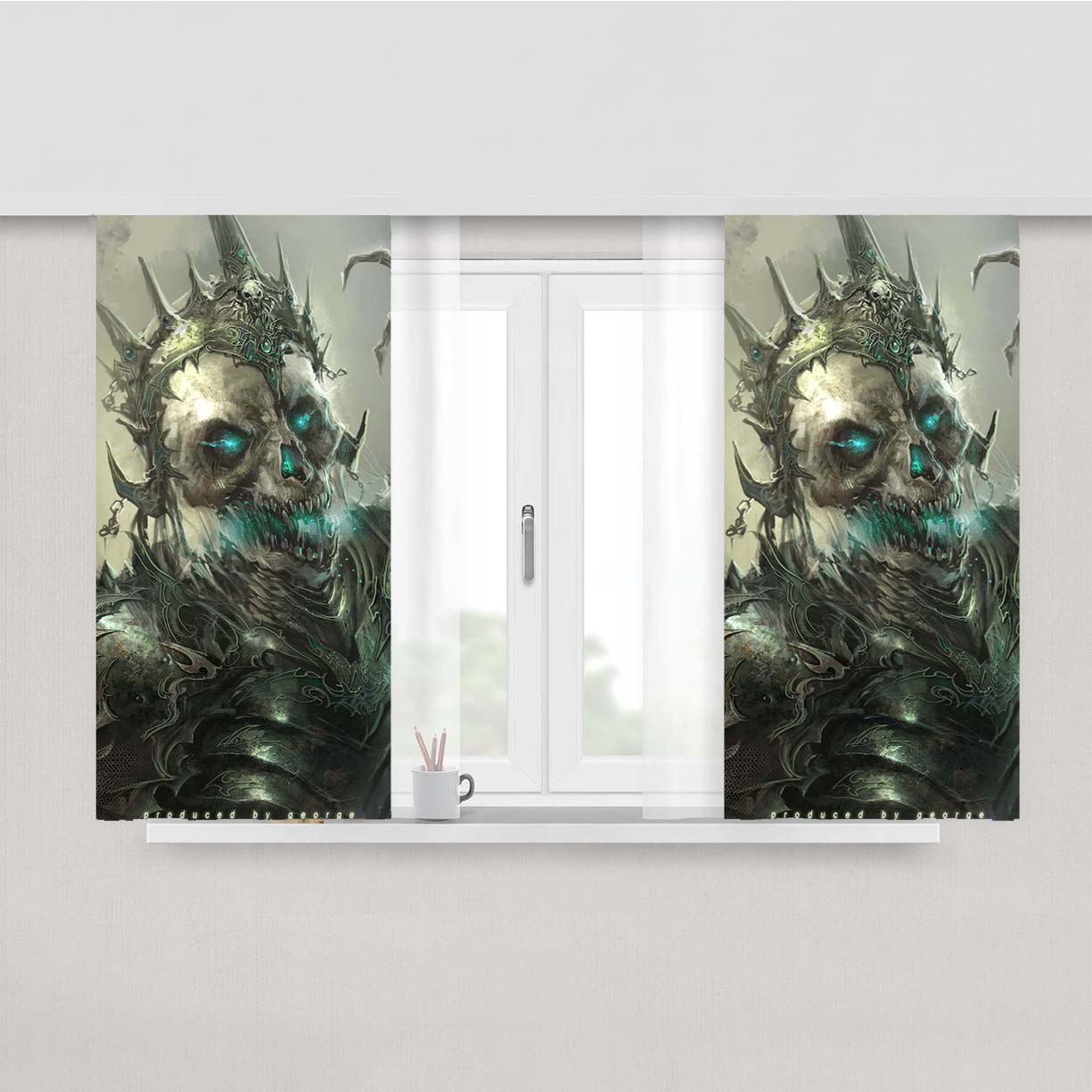 Skeleton King Peach Skin Window Curtains