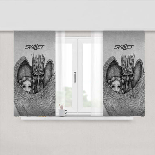 Skillet Rock Band Not Gonna Die Sketch Peach Skin Window Curtains