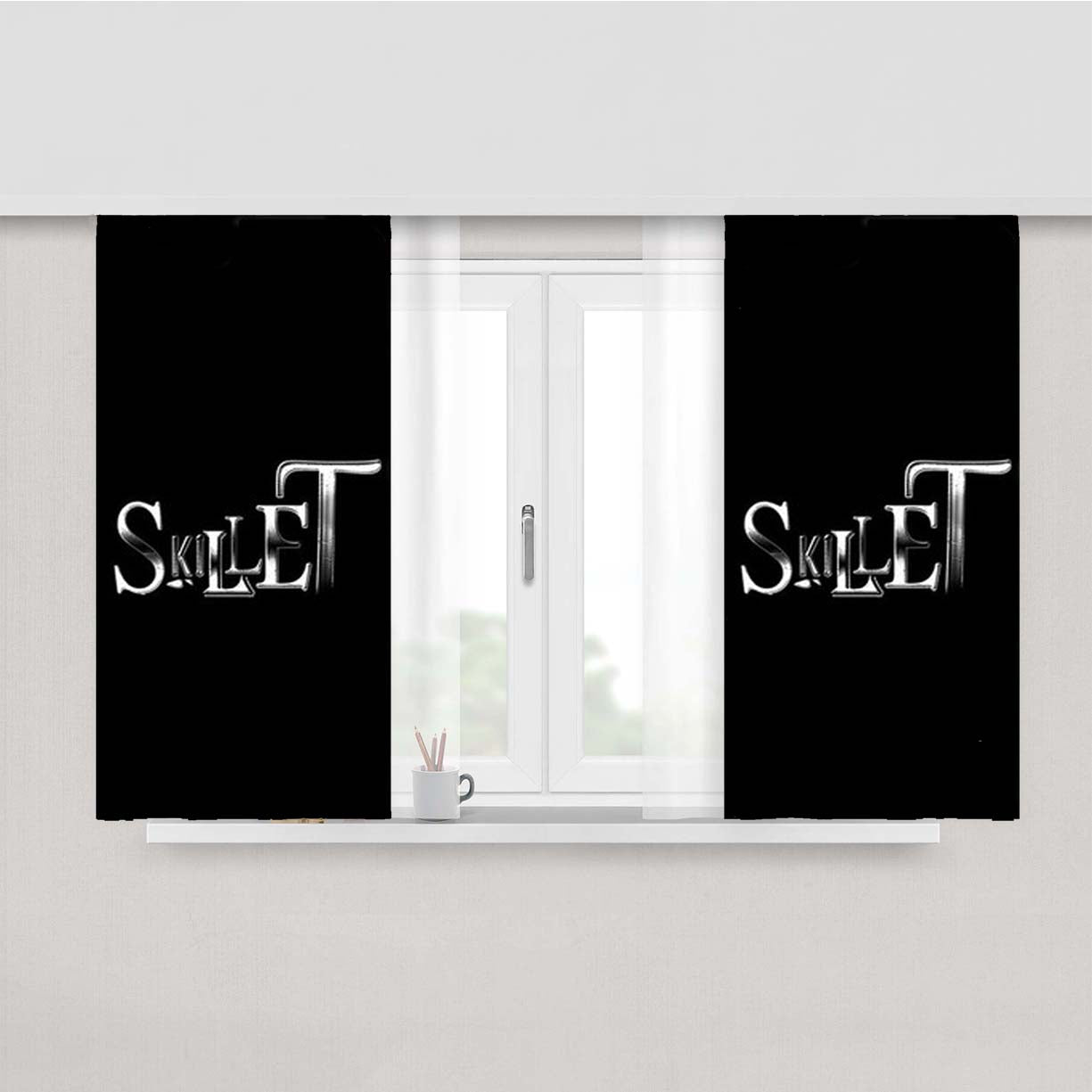 Skillet Simple Design Peach Skin Window Curtains