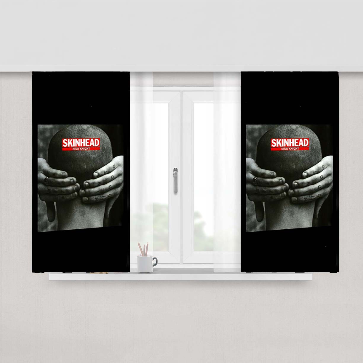 Skinhead Oi Hardcore Punk Peach Skin Window Curtains
