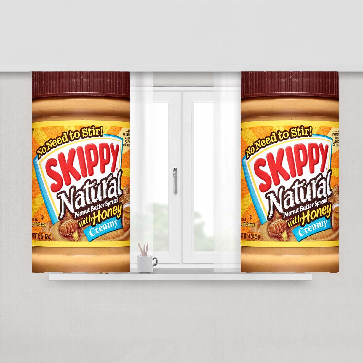 Skippy Natural With Honey Creamy Peach Skin Window Curtains