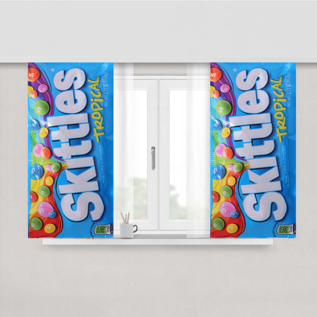Skittles Tropical Peach Skin Window Curtains