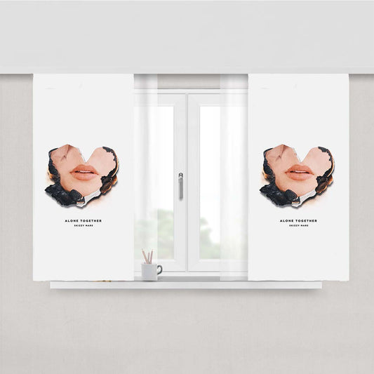 Skizzy Mars Alone Together Peach Skin Window Curtains