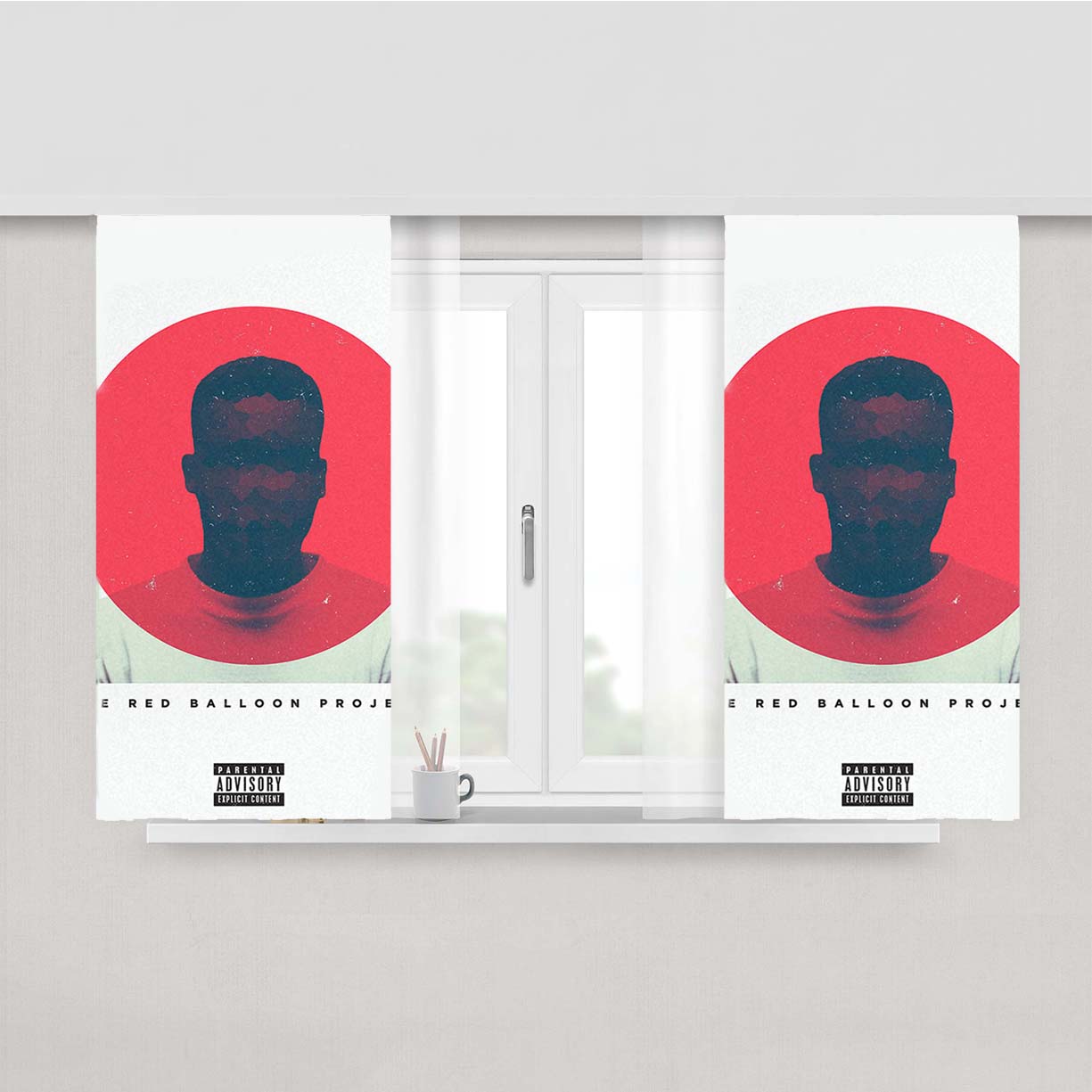 Skizzy Mars The Red Balloon Project Peach Skin Window Curtains
