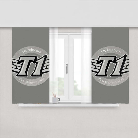 Skt T1 Vintage Logo Peach Skin Window Curtains