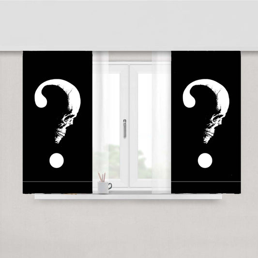 Skull And Gothic Art Peach Skin Window Curtains