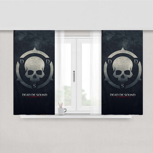 Skull Dead De Sound Peach Skin Window Curtains