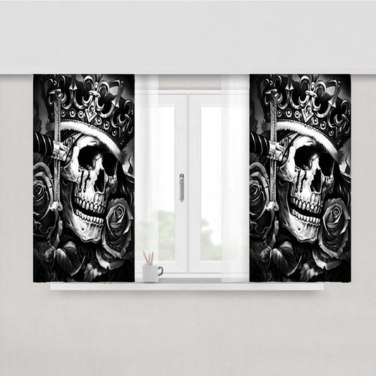 Skull King Peach Skin Window Curtains