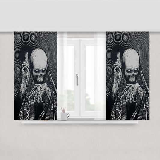 Skull Peace Culture Peach Skin Window Curtains