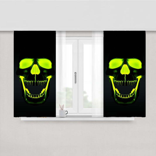 Skull With Light Peach Skin Window Curtains