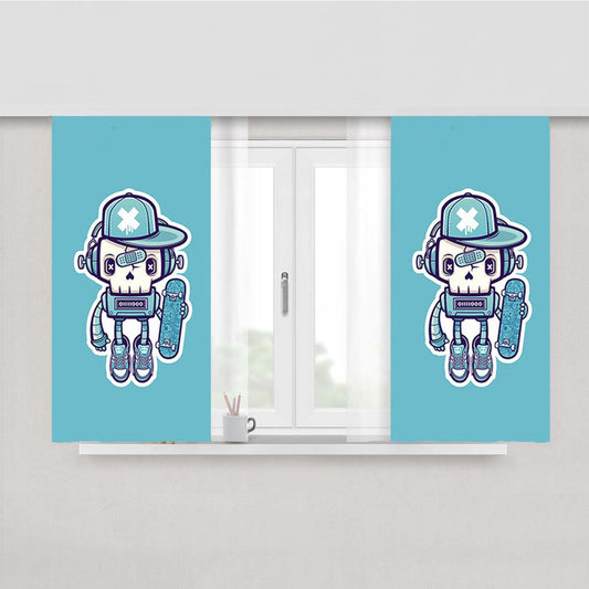 Skullbot Peach Skin Window Curtains