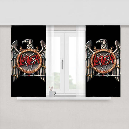 Slayer Eagle Logo Peach Skin Window Curtains