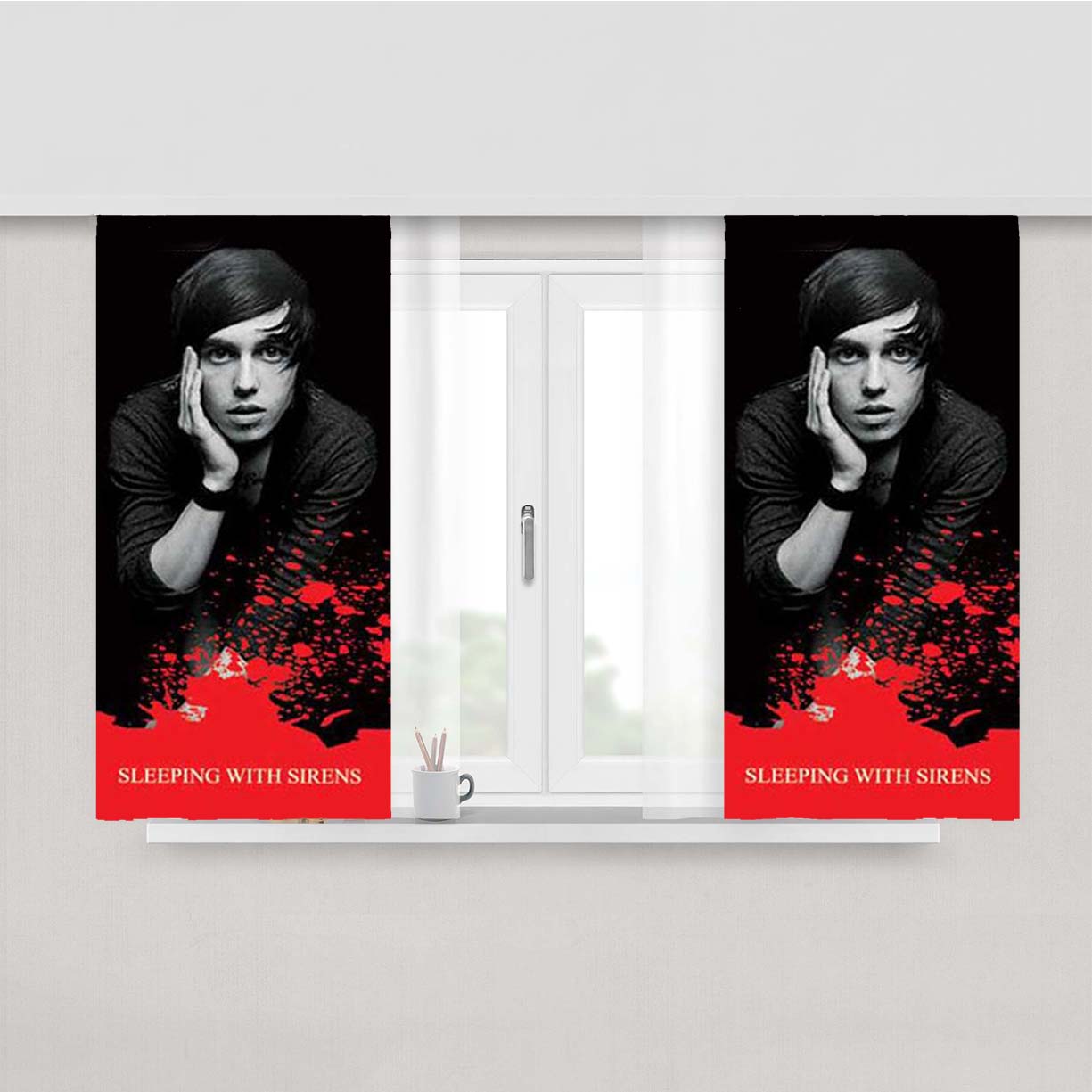 Sleeping With Sirens Kellin Quinn Peach Skin Window Curtains