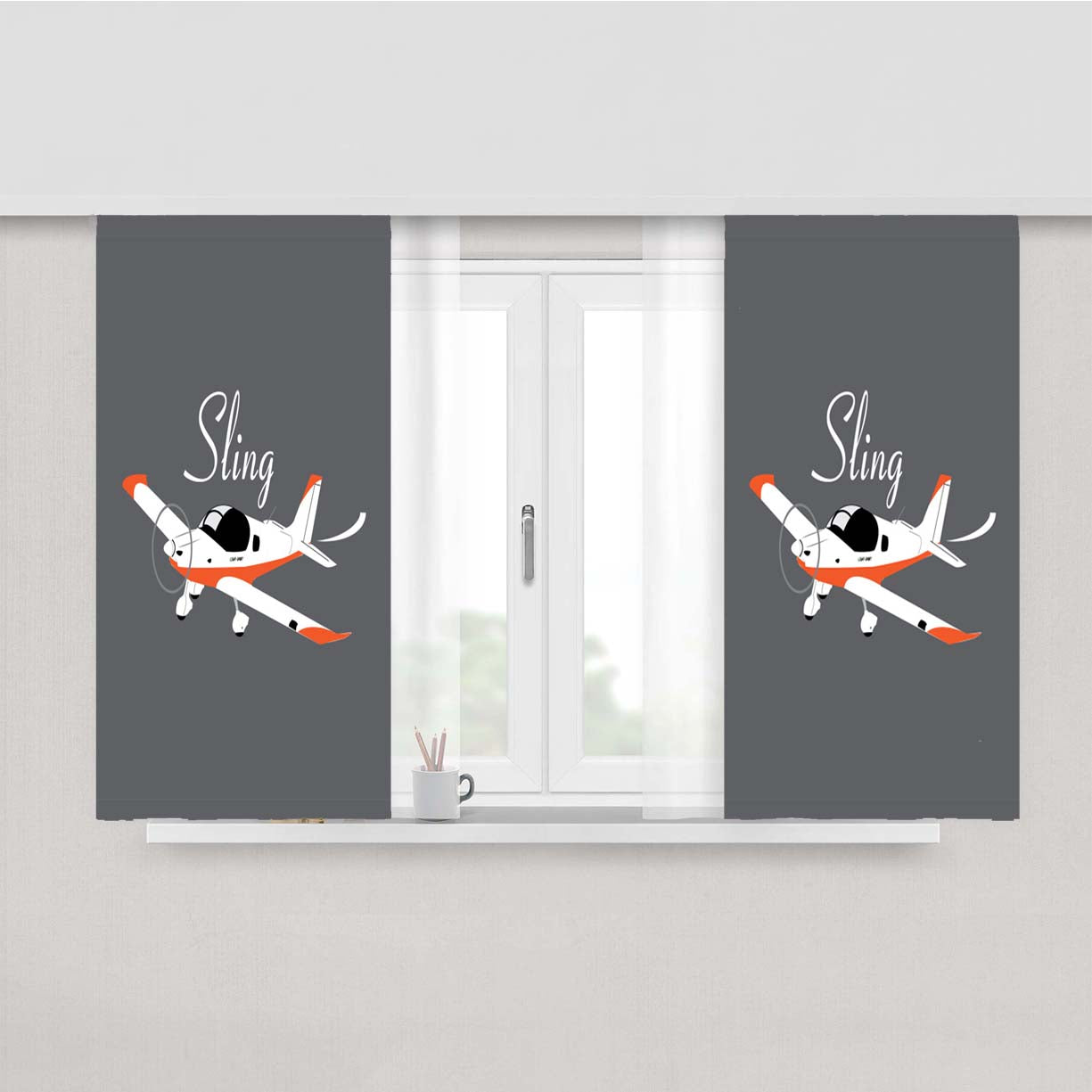 Sling Basic Peach Skin Window Curtains