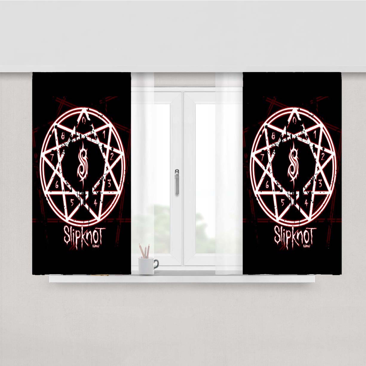 Slipknot Peach Skin Window Curtains