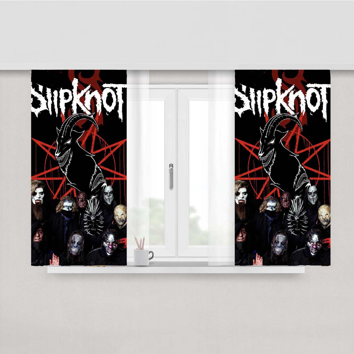 Slipknot Band Poster Art Peach Skin Window Curtains