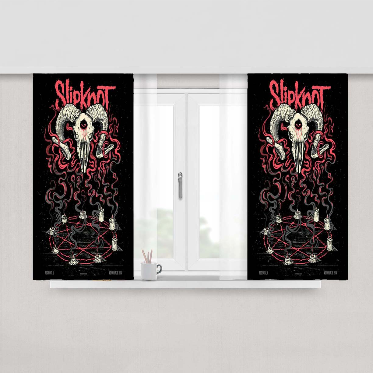 Slipknot Goats Peach Skin Window Curtains