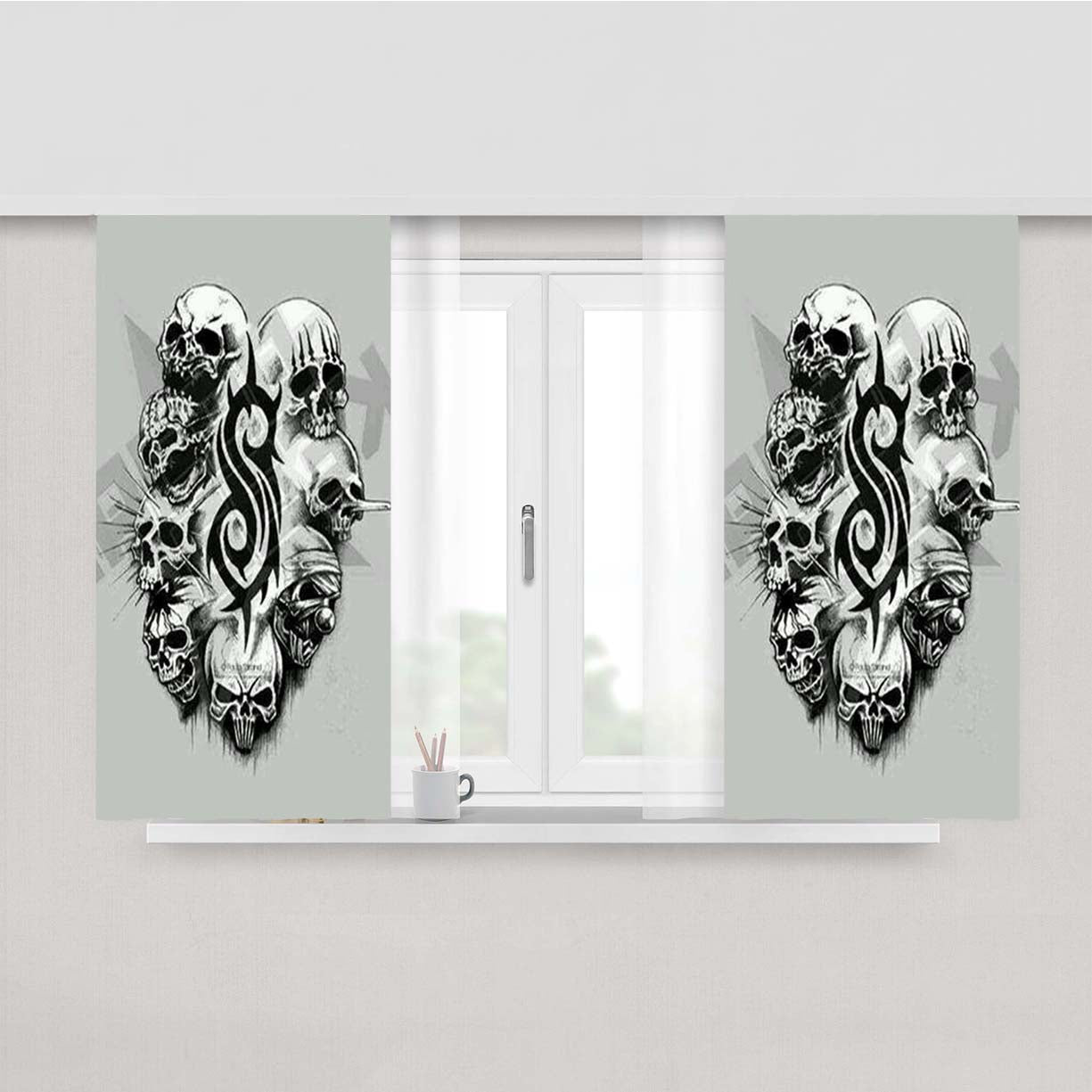 Slipknot Logo Peach Skin Window Curtains