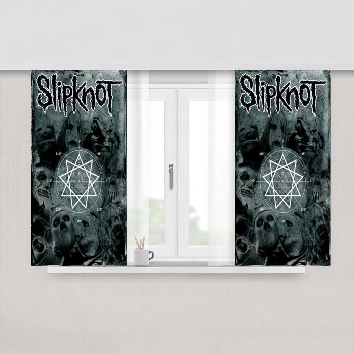 Slipknot Logo Poster Peach Skin Window Curtains