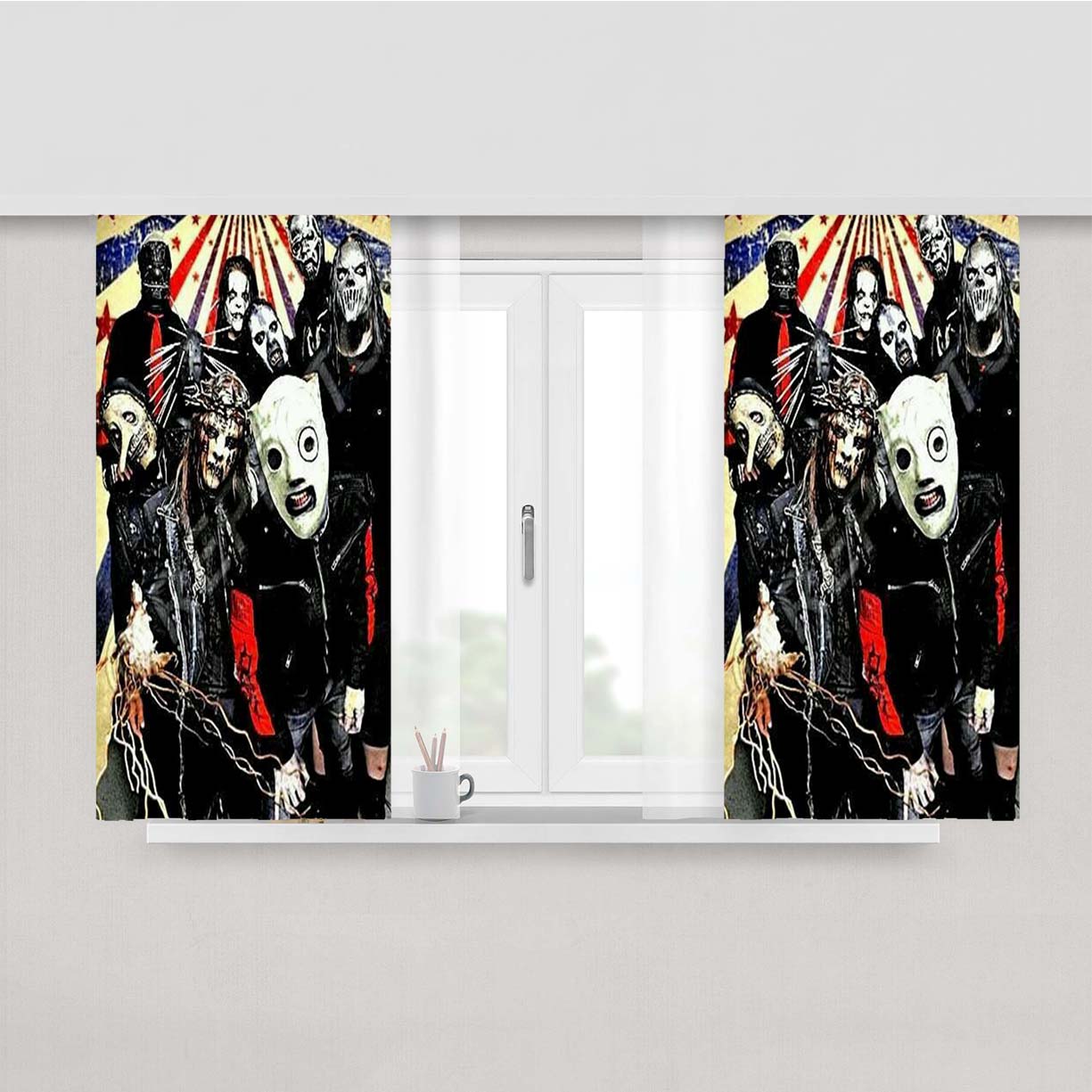 Slipknot Poster Peach Skin Window Curtains