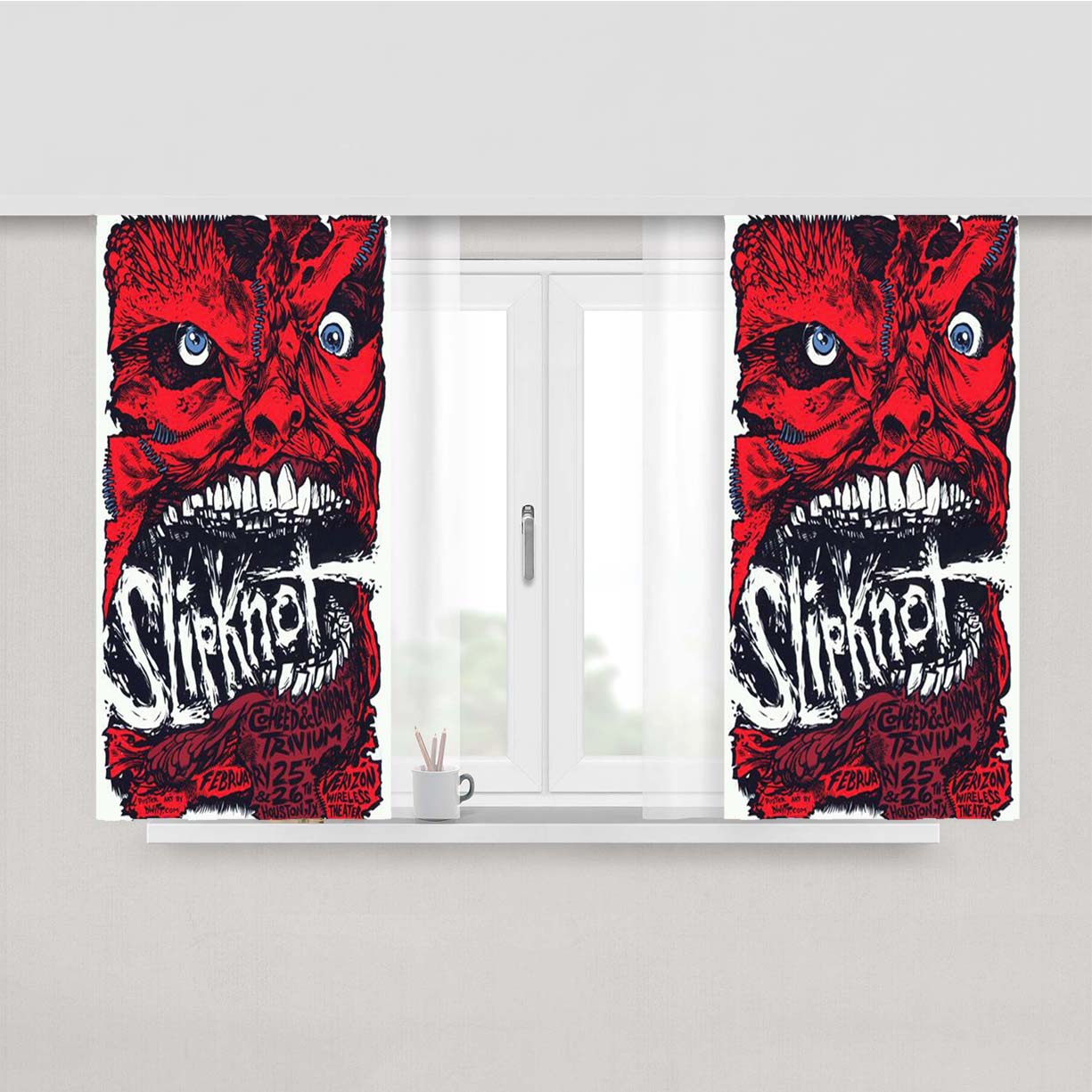 Slipknot Trivium Peach Skin Window Curtains