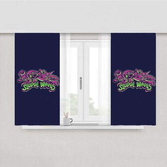 Sludge Waves Peach Skin Window Curtains