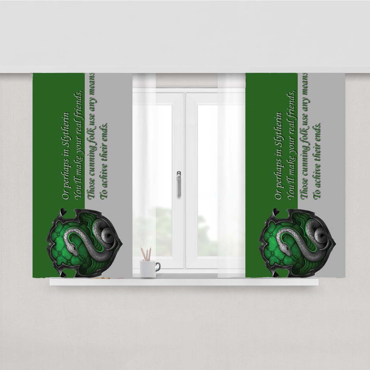 Slytherin Quotes Peach Skin Window Curtains