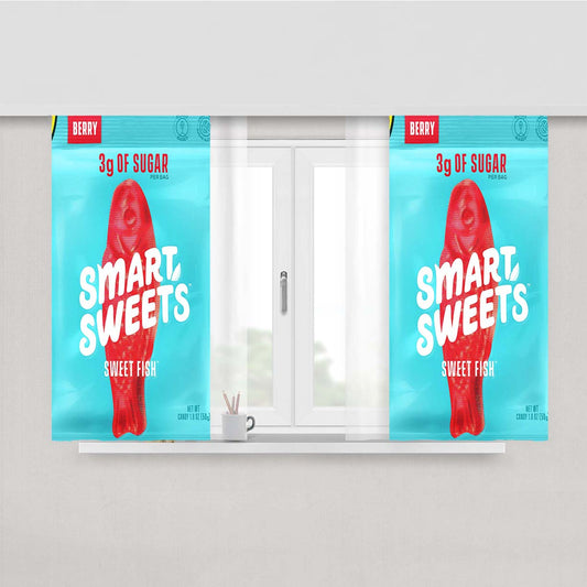 Smart Sweets Gummy Bears Fruity Sweet Fish Peach Skin Window Curtains