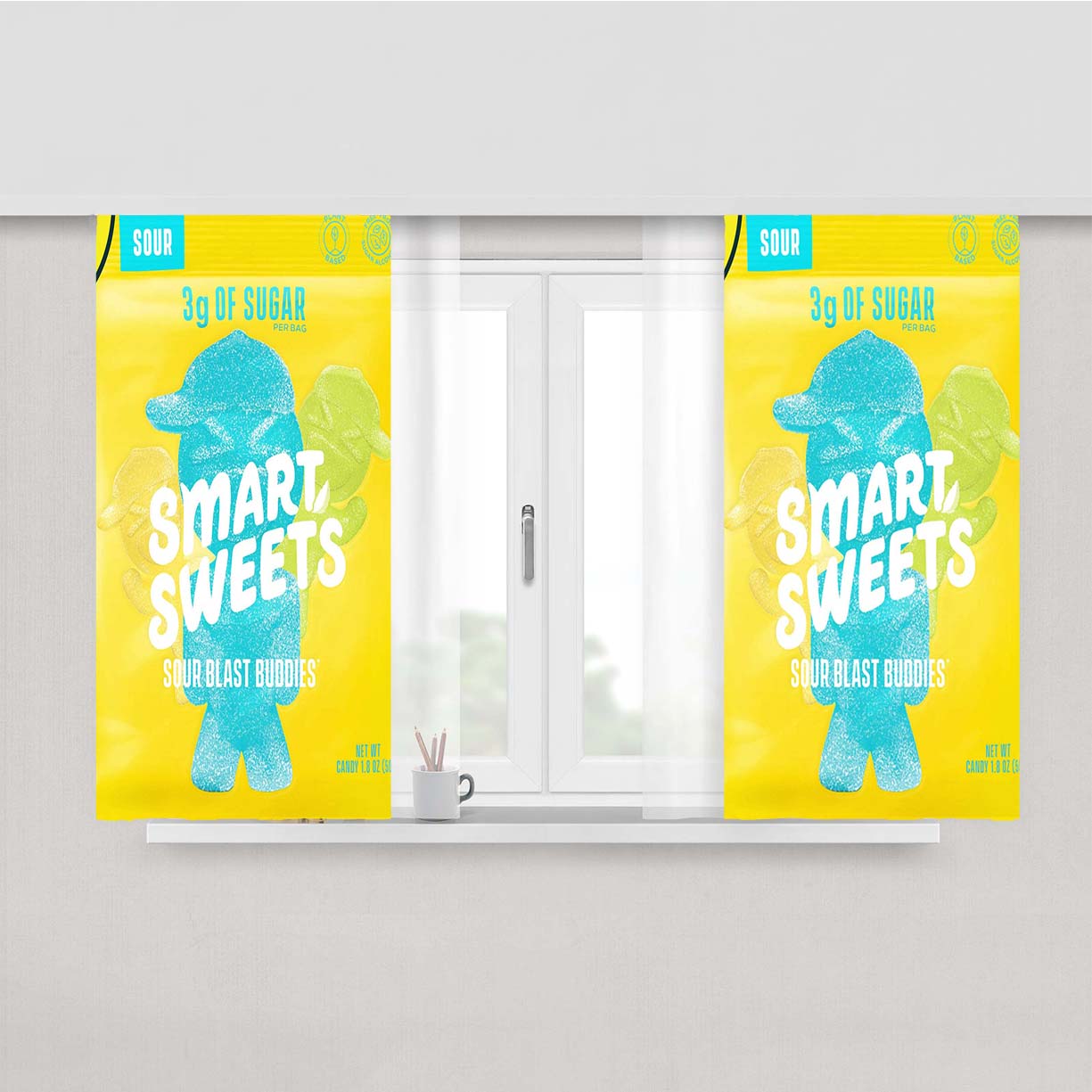 Smart Sweets Sour Blast Buddies Peach Skin Window Curtains
