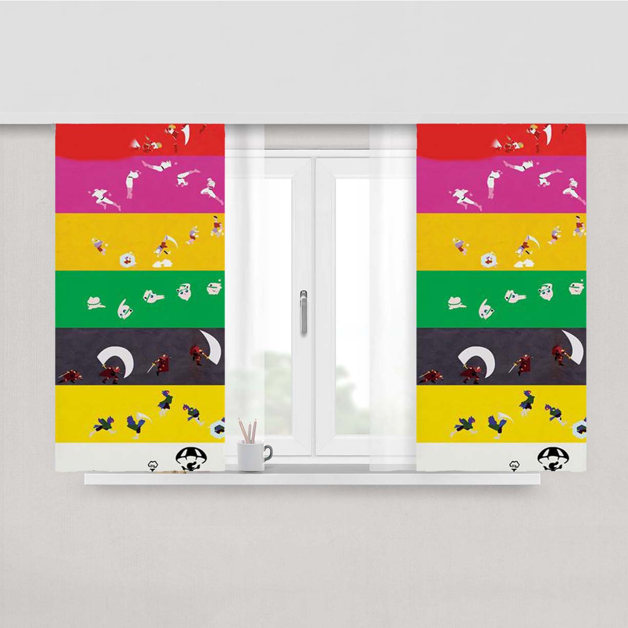Smash Bros Melee Character Poster Peach Skin Window Curtains