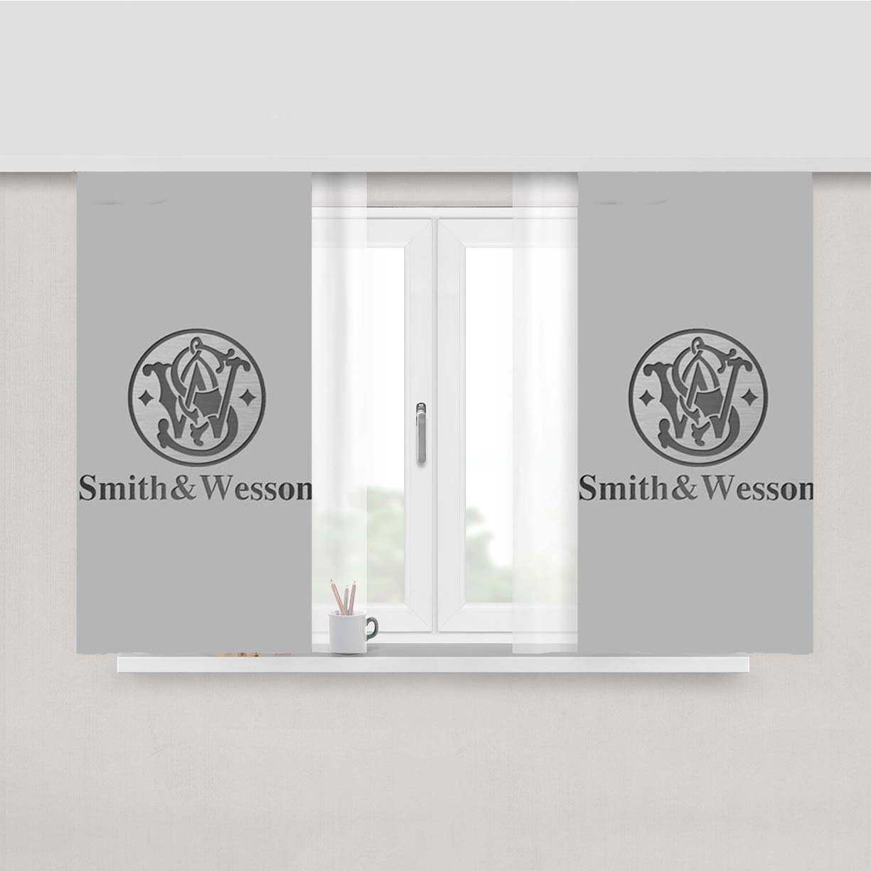 Smith And Wesson Art Peach Skin Window Curtains