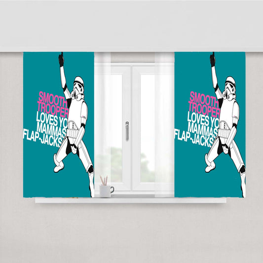 Smooth Trooper Quote Peach Skin Window Curtains