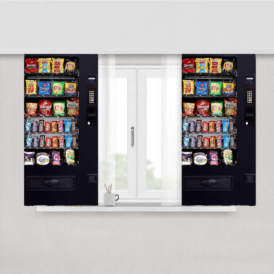 Snacks Vending Machine Peach Skin Window Curtains