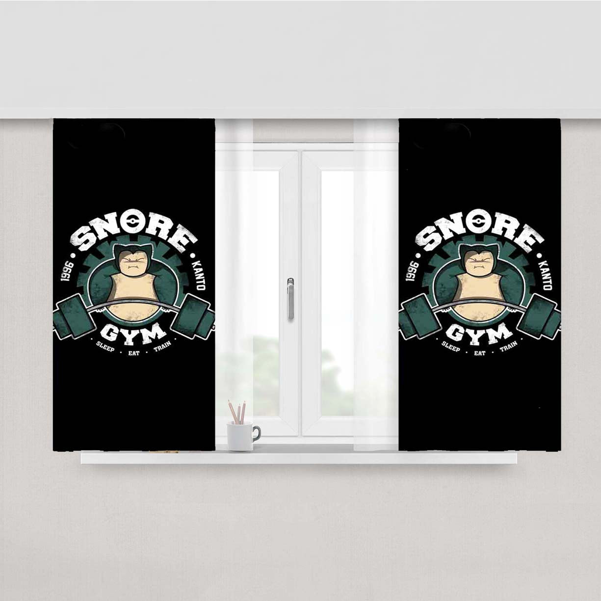 Snore Gym Peach Skin Window Curtains