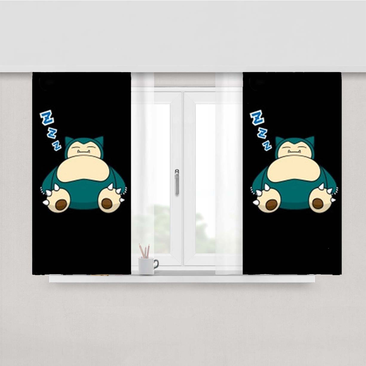Snorlax Peach Skin Window Curtains