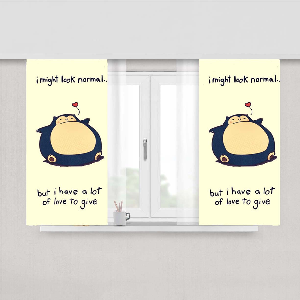 Snorlax Cute Peach Skin Window Curtains