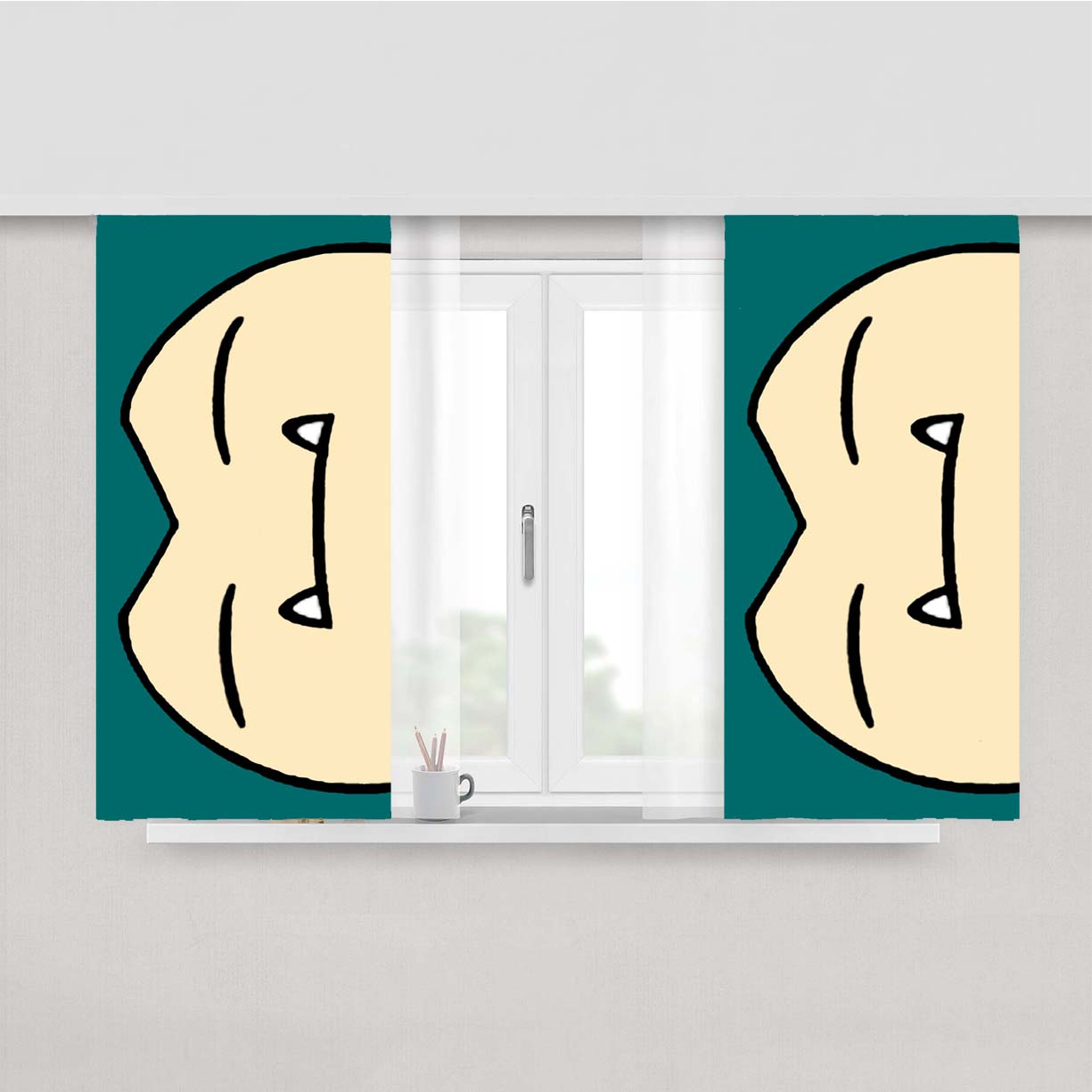 Snorlax Or Kabigon Peach Skin Window Curtains