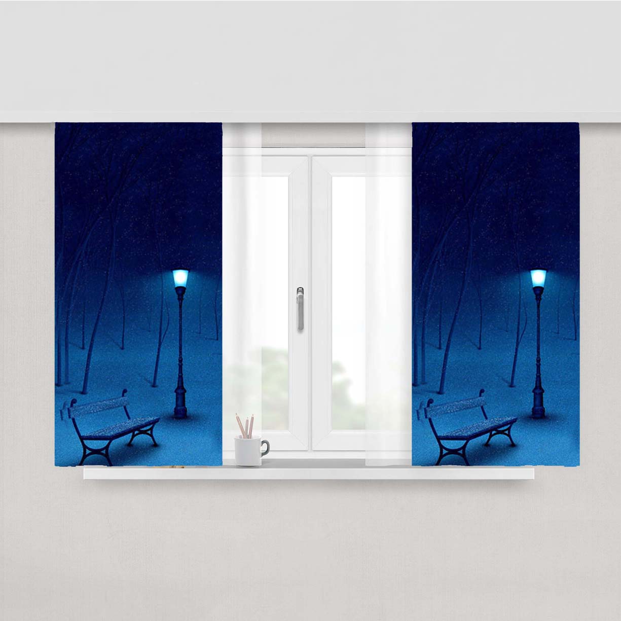 Snow And Lights Peach Skin Window Curtains